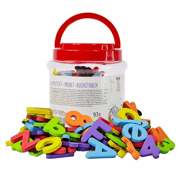 EVA Magnetic Letters Numbers 93 Pcs Alphabet ABC 123 Fridge Magnets Colorful Educational Toy Set, Preschool Learning Spelling