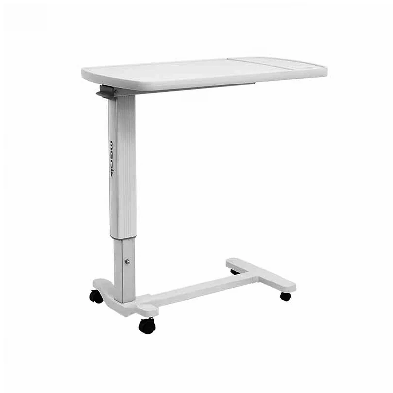 Medical Hospital Movable Foldable Abs Plastic Adjustable White Over Bed Table For Dining