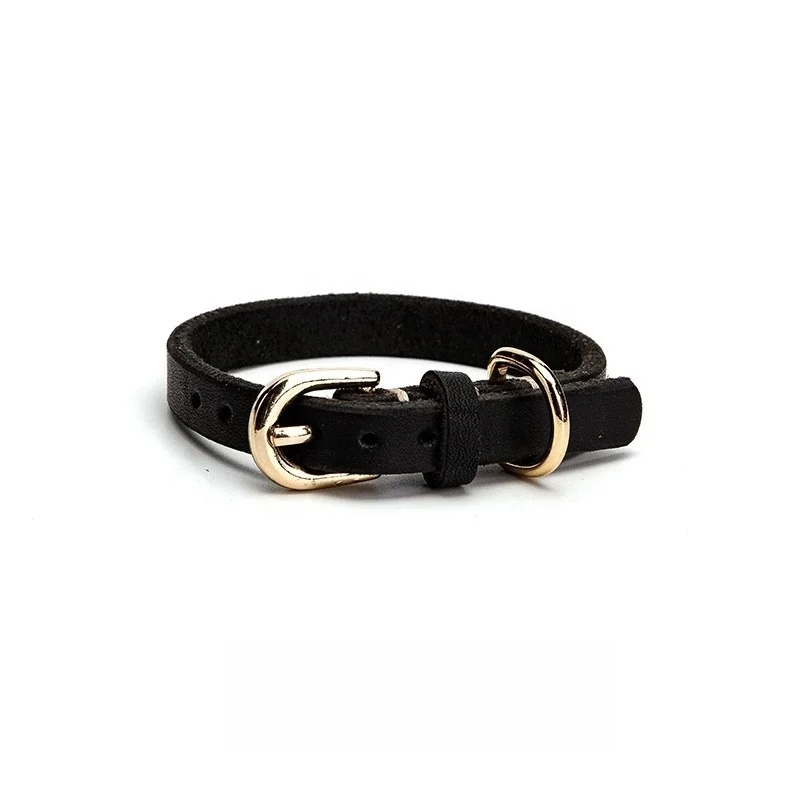 Minerva OEM ODM Premium Genuine Leather Small Medium Pet Dog Puppy Cat Collar Anti Lose Tag Leash Set Durable Pet Accessories