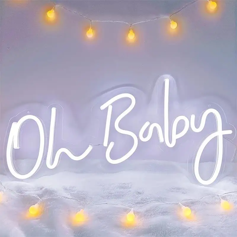 Led Flex For Shower Signs Backdrop Letter Electronic Custom Lamp 12V Light Words Board Lights Babies Bedroom Oh Baby Neon Sign