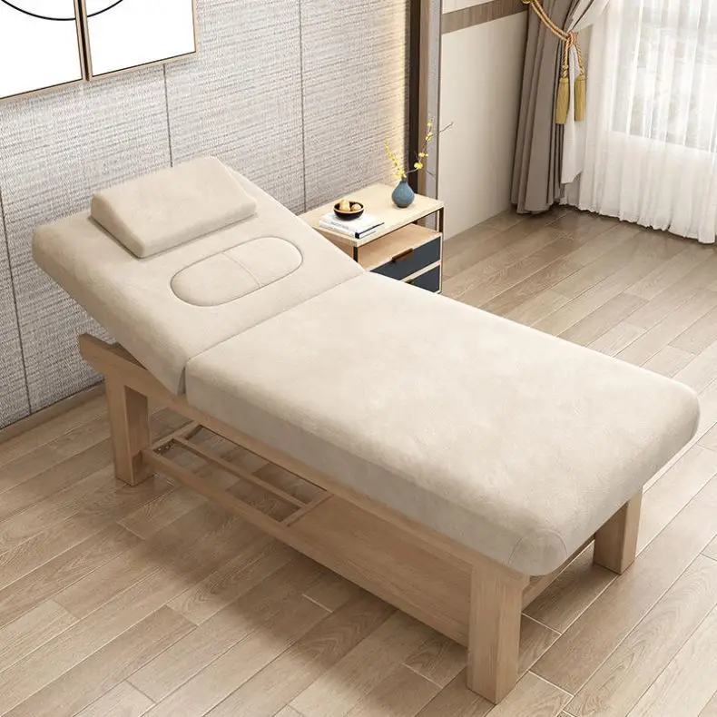 massage table Solid wood beauty bed beauty salon multi-function hole moxibustion physiotherapy bed Tuina Eyelash Tattoo tables
