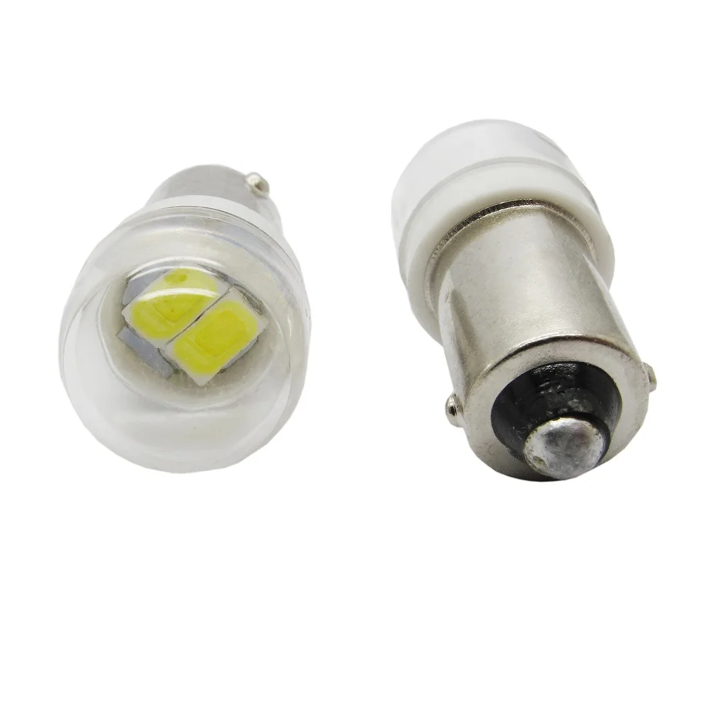 Hadt холодный белый штык #47 анти-ореостинг 2 светодиода 5630SMD с прозрачной крышкой ac dc led 6 3 вольт BA9S #44 пинбол