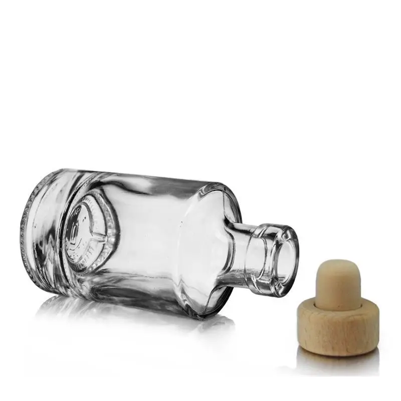 Square Juice Bottles with Metal Lid Small Wine 100ml Glass Bottle Spirits