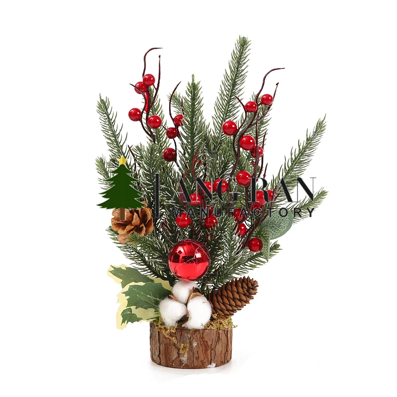 Custom 2020 New Design Mini decoration natural outdoor artificial wood 20cm-25cm small Christmas tree