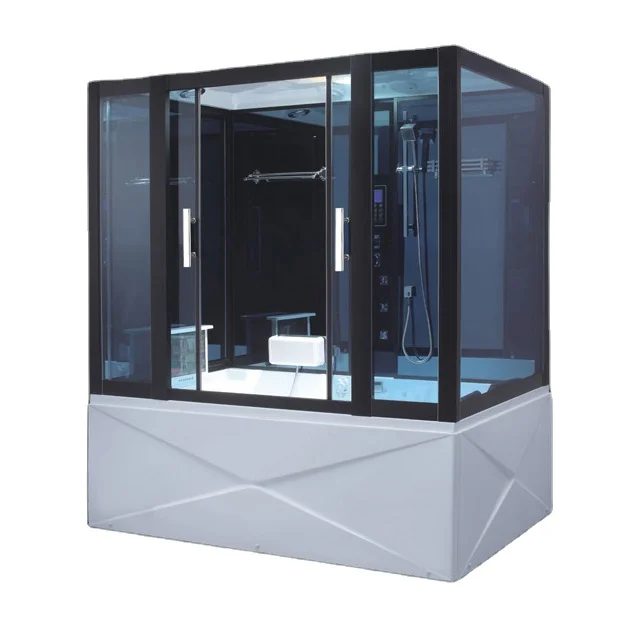 BALISI 2 Meter Large Big Size Bathroom Indoor with Massage whirlpool Bathtubs square Wet Shower Steam Room Waterproof Tv