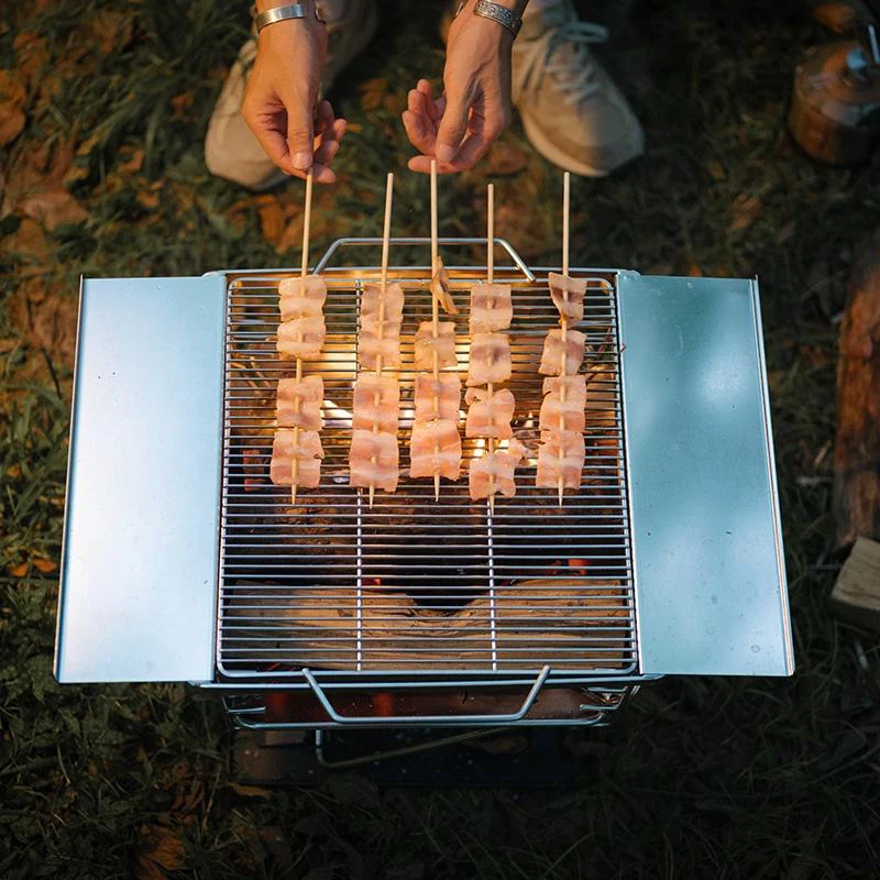 Outdoor Folding fire pit station barbecue wood Portable Outdoor Home Camping Adjustable 2 Layers Aluminum Camping Solo Stove