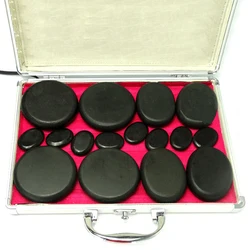 8060 wholesale spa massage heater stone hot stone basalt massage set in box therapy massage kit with heater for body  health