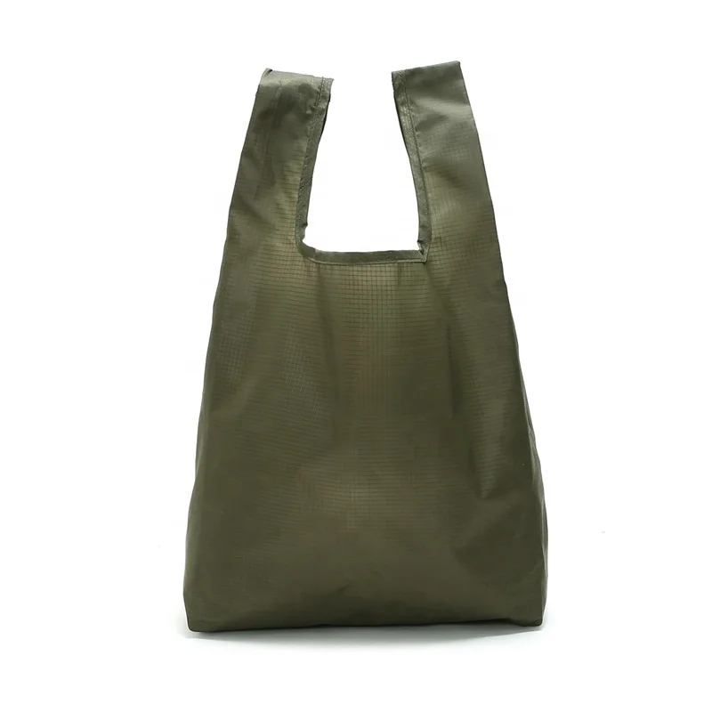 Recycle Folding  Nylon Polyester Foldable Tote Shopping Bag