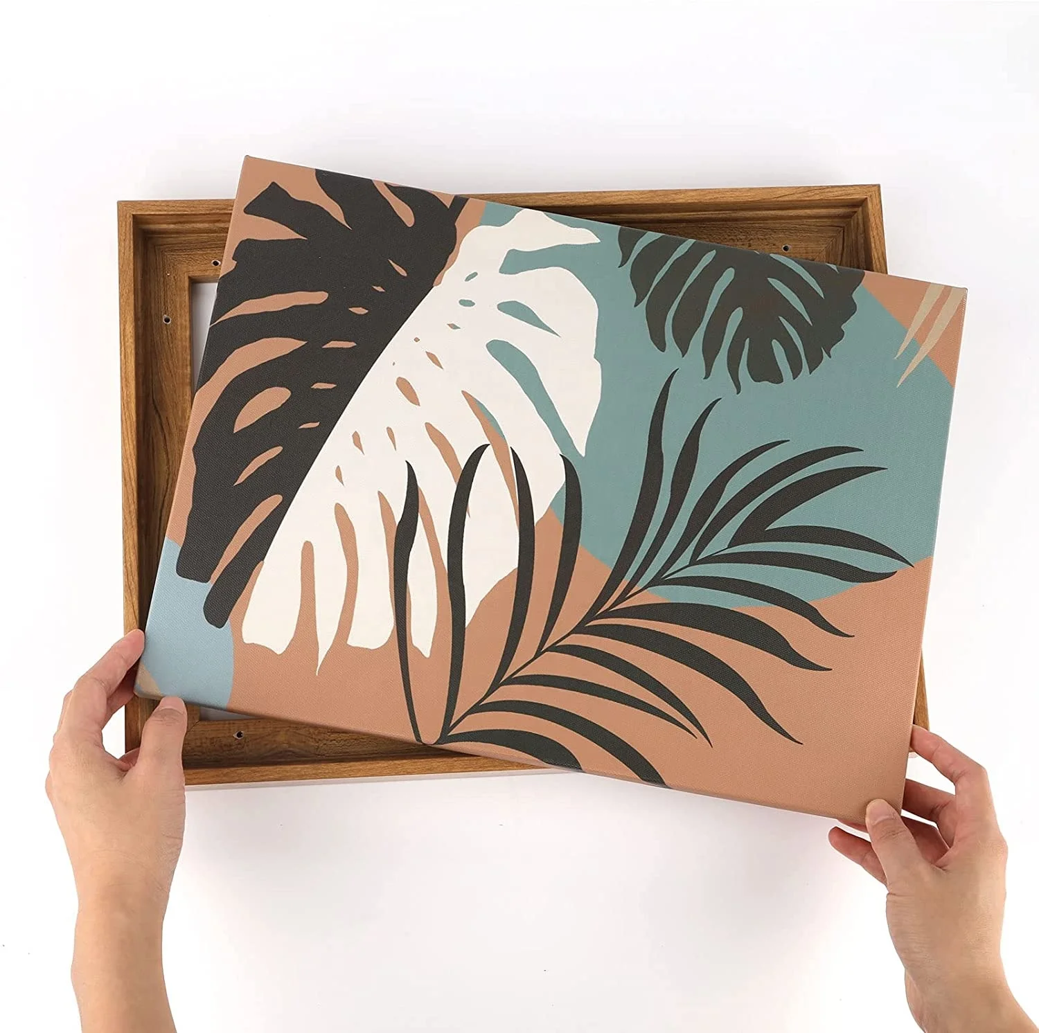 Floating wood Frame for 12x16 Inch Canvas Painting  Deep 2 Pack Floater Frame for Canvas Prints Art frame for Wall Prints