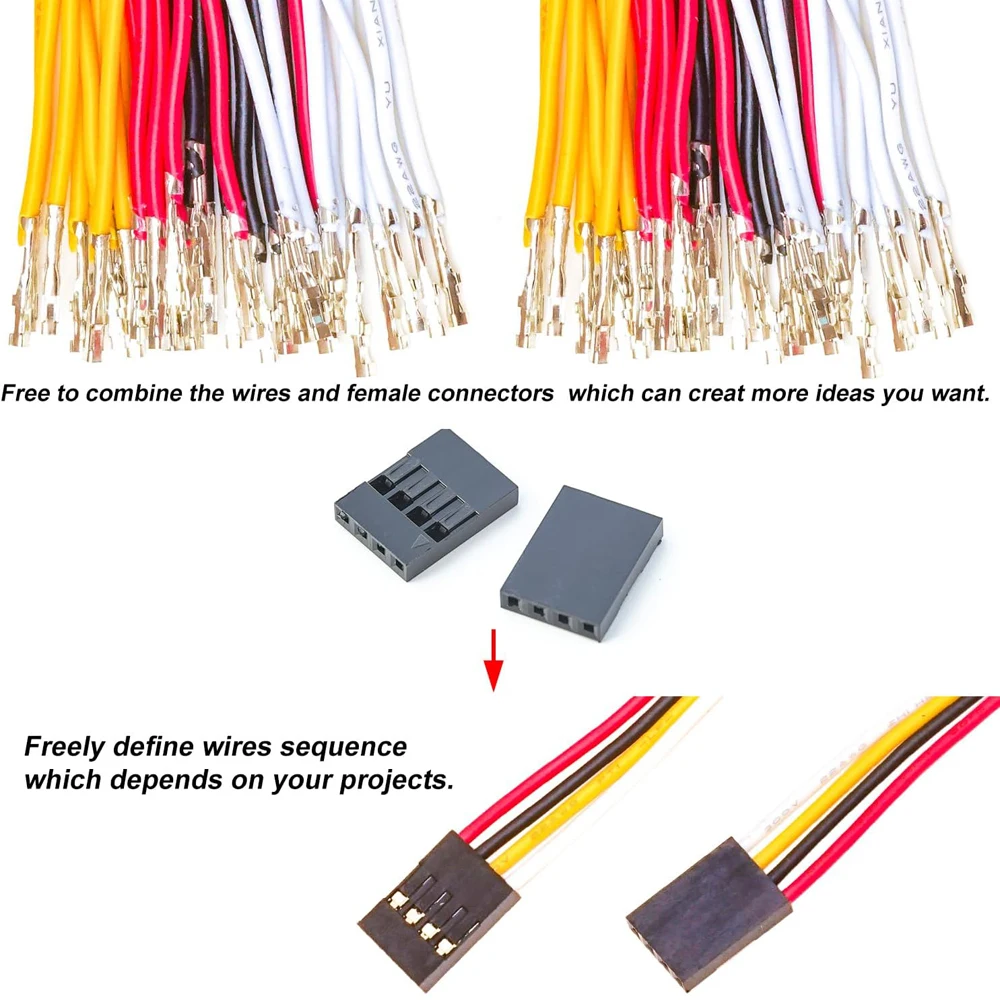 2.54mm Dupont Wire Cable Female Male Single Row 1/2/3/4/5/6/7/8/9/10P JST Connector with Length of 10/20/30/50/100cm Dupont Wire