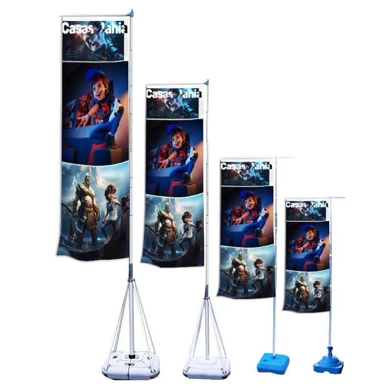 Реклама на пляже для активного отдыха двусторонний/односторонний Печатный алюминиевый флагшток из стекловолокна прямоугольный плакат с пляжным