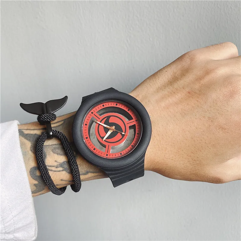 New Design Fashion Naruto Silicone Band Wrist Watch for Men Boys Rubber Strap Sport Quartz Watch