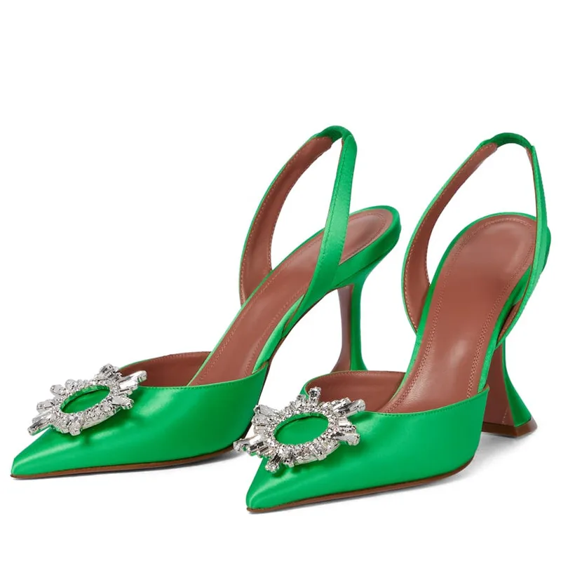 Star style Women Sandals Elegant Pointed toe Slingback Summer Office Lady Shoes Fashion High heels Gladiator sandals Woman