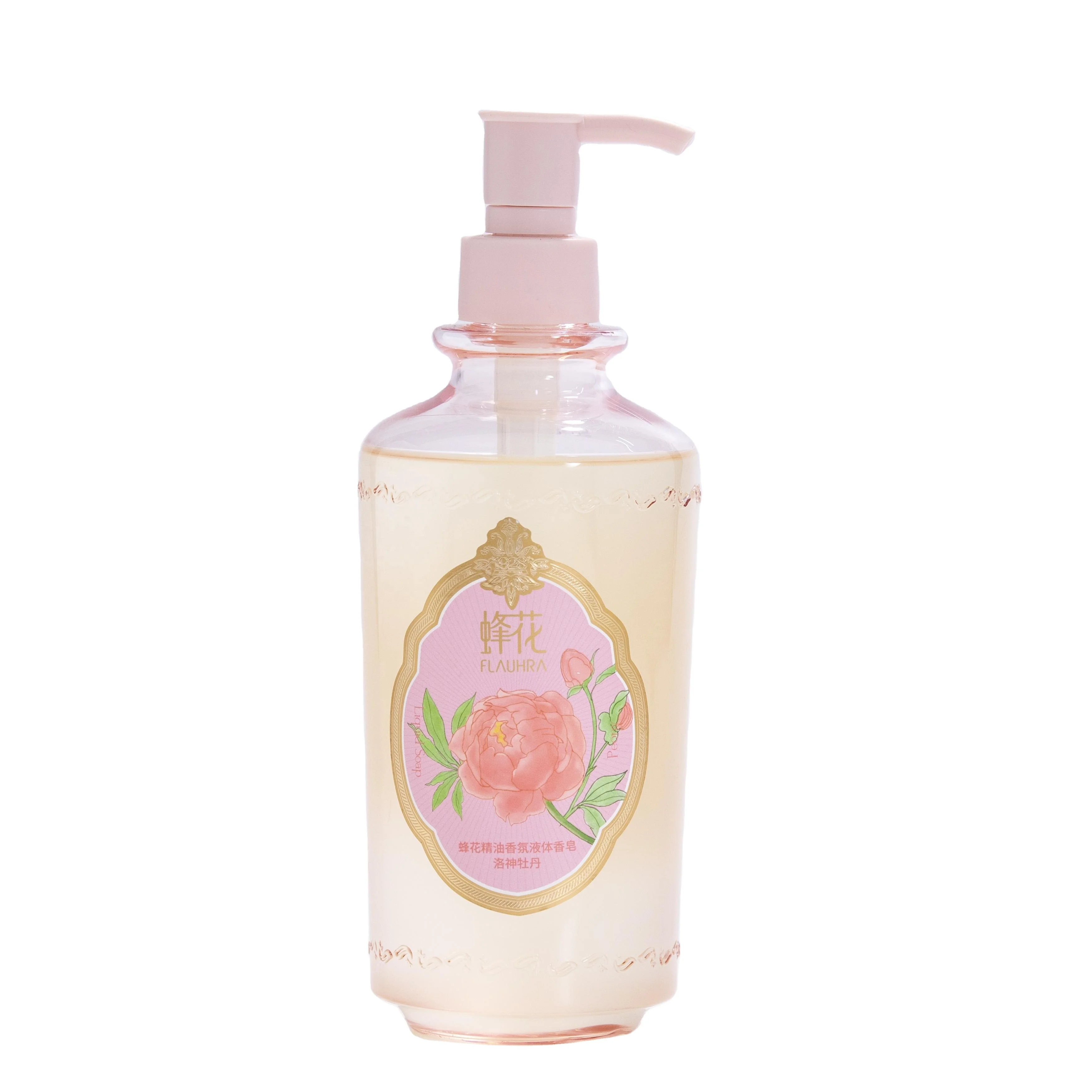 FLAUHRA brand soap liquid bath body wash Tuberose & Peony fragrance essencial oil