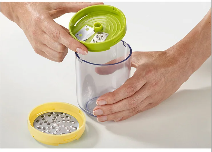 Three-in-one Funnel Rotating Cup Manual Cucumber Potato Vegetable Rotary Shredder