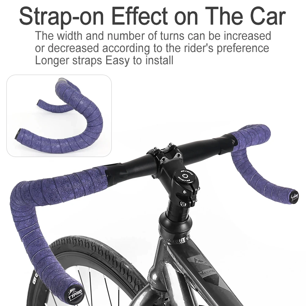 TTPRO Anti-Slip Road Bike Handlebar Tape 1 Pair Ultra Light Shock Absorption PU Wrap for Gravel Cycling Equipment