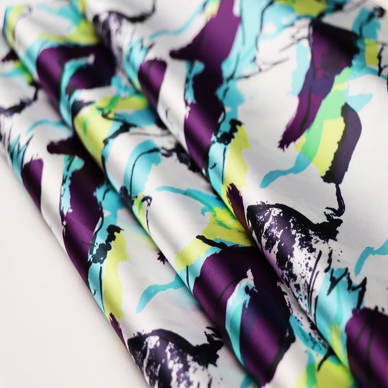 Wholesale Custom 16mm Digital Printed Duchess Satin Silk Fabric