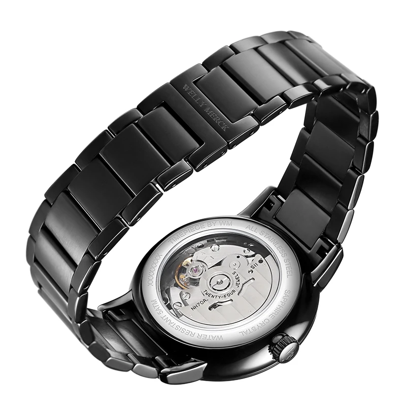  Luxury waterproof automatic mechanical skeleton watch men watches