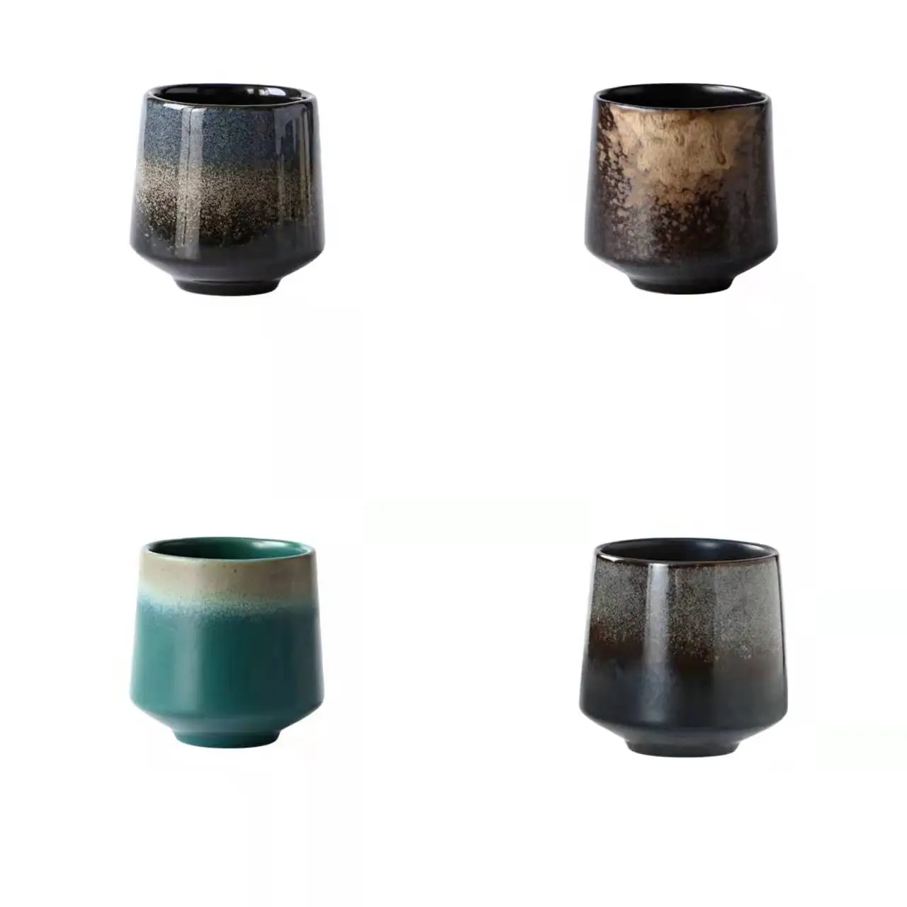 Hot sale Japanese style coffee cups handmade glazed pottery mug 220ml creative tea cup set reusable water mugs