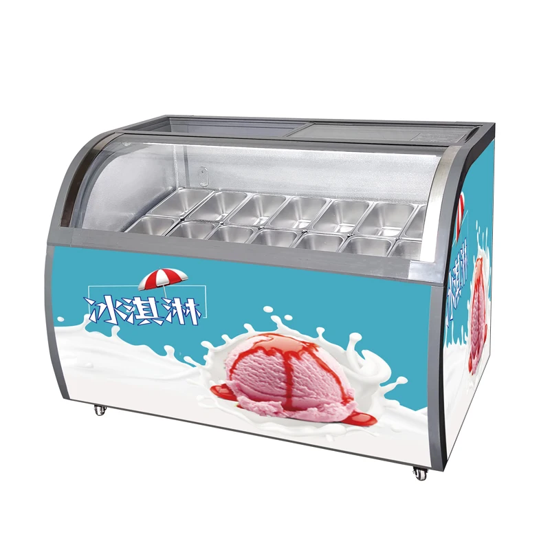 Hot sale popular commercial deep frozen ice cream sea food display cabinet