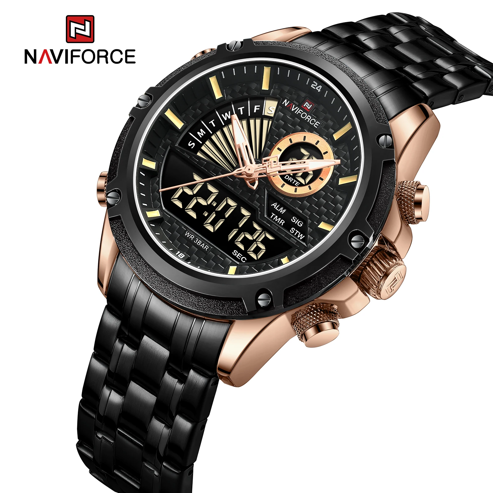NAVIFORCE NF9205 Quartz Men Hot Sale Watches Men Wrist New Quartz Watch Factory Stainless Wristwatches Sales Wrist Watch Digital