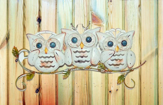 Бесплатный образец, металлическое ремесло ручной работы, животное, Сова, настенный Декор для дома и сада