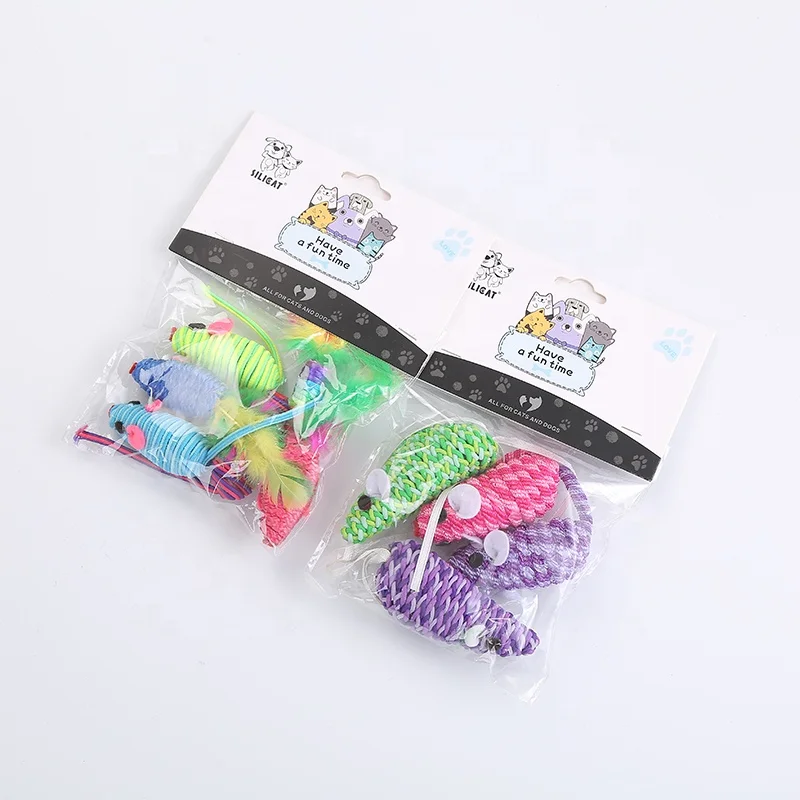 
Hefei SY wholesale manufacturer rope plastic mouse cat toy cat toy mouse steering mouse cat 