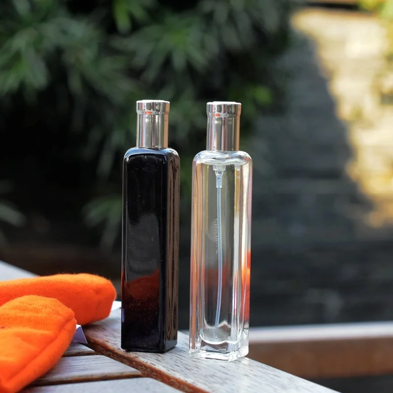 New design Perfume Packaging Green Square 15ml Glass Spray Bottle