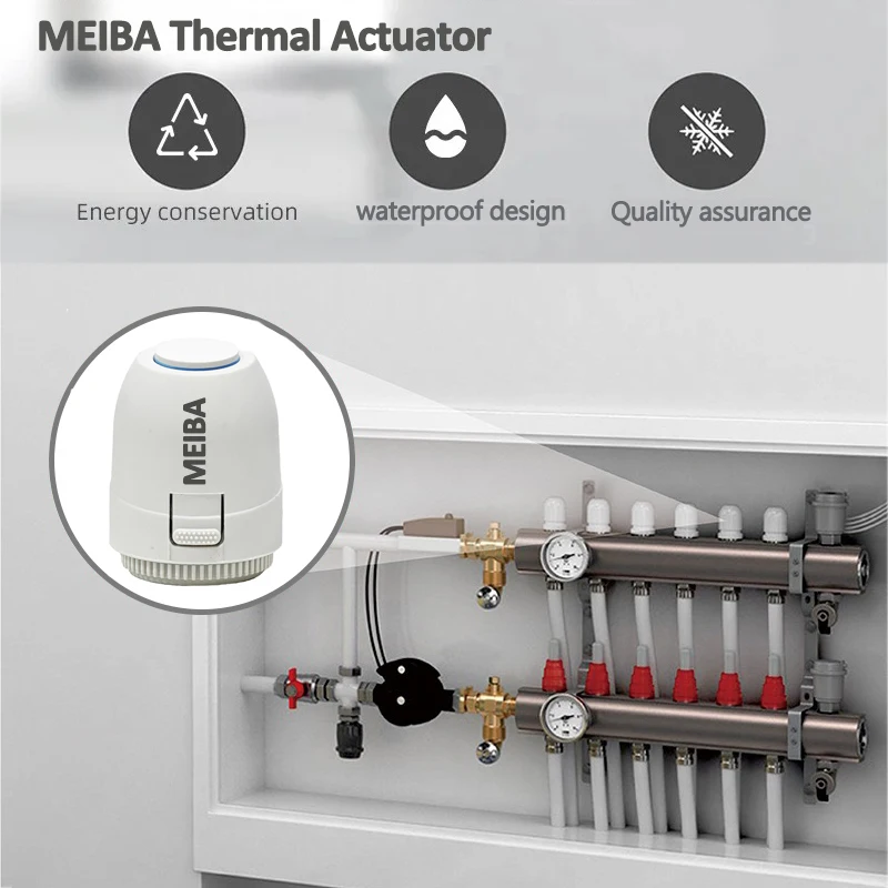 220V 24V Thermal Actuators NC NO Type for Floor Heating Systems & Parts for Water Manifolds Valve or Room Thermostats
