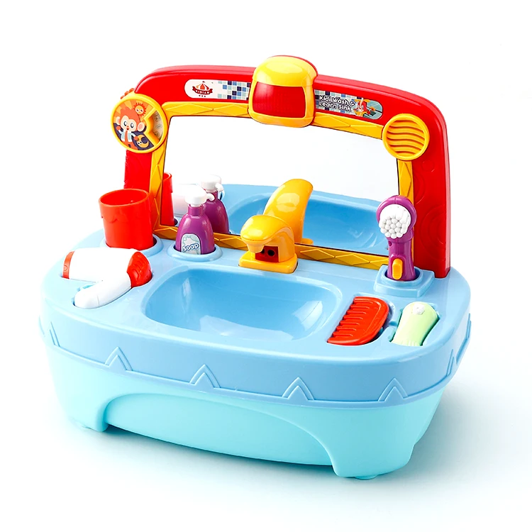 Wholesale Wash Basin Electric Pretend Role Play Kids Clean Toy Set