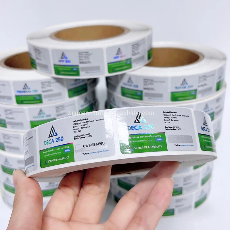 Hologram Test Cypionat 250mg pharmaceutical 10ml vial labels and boxes for vials