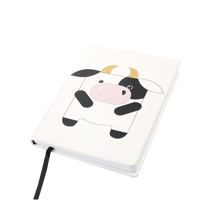 Cheap Bulk A5 white Notebook Chinese Manufacturers Custom cartoon animal printed PU Leather Diaries