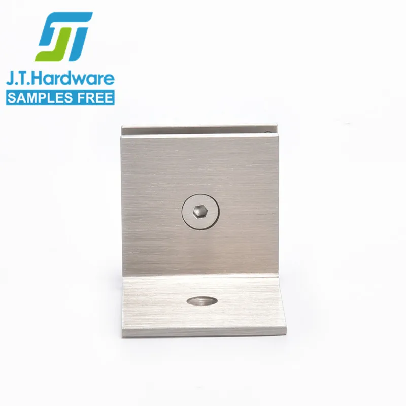 Stainless Steel 90 Degree Wall to Glass Holder Clip Hinge Machine Glass Shower Door Clamp