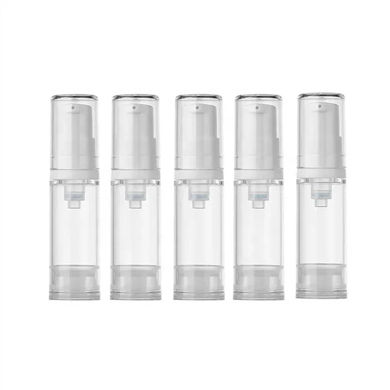 Empty Custom Cosmetic Personal Skin Care Transparent Plastic  AS Resin 5ml 10ml Airless Pump Lotion Bottle