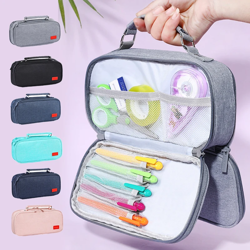 BESTWILL wholesale big capacity compartments custom cute school  pencil bag  for girls kids pencil cases