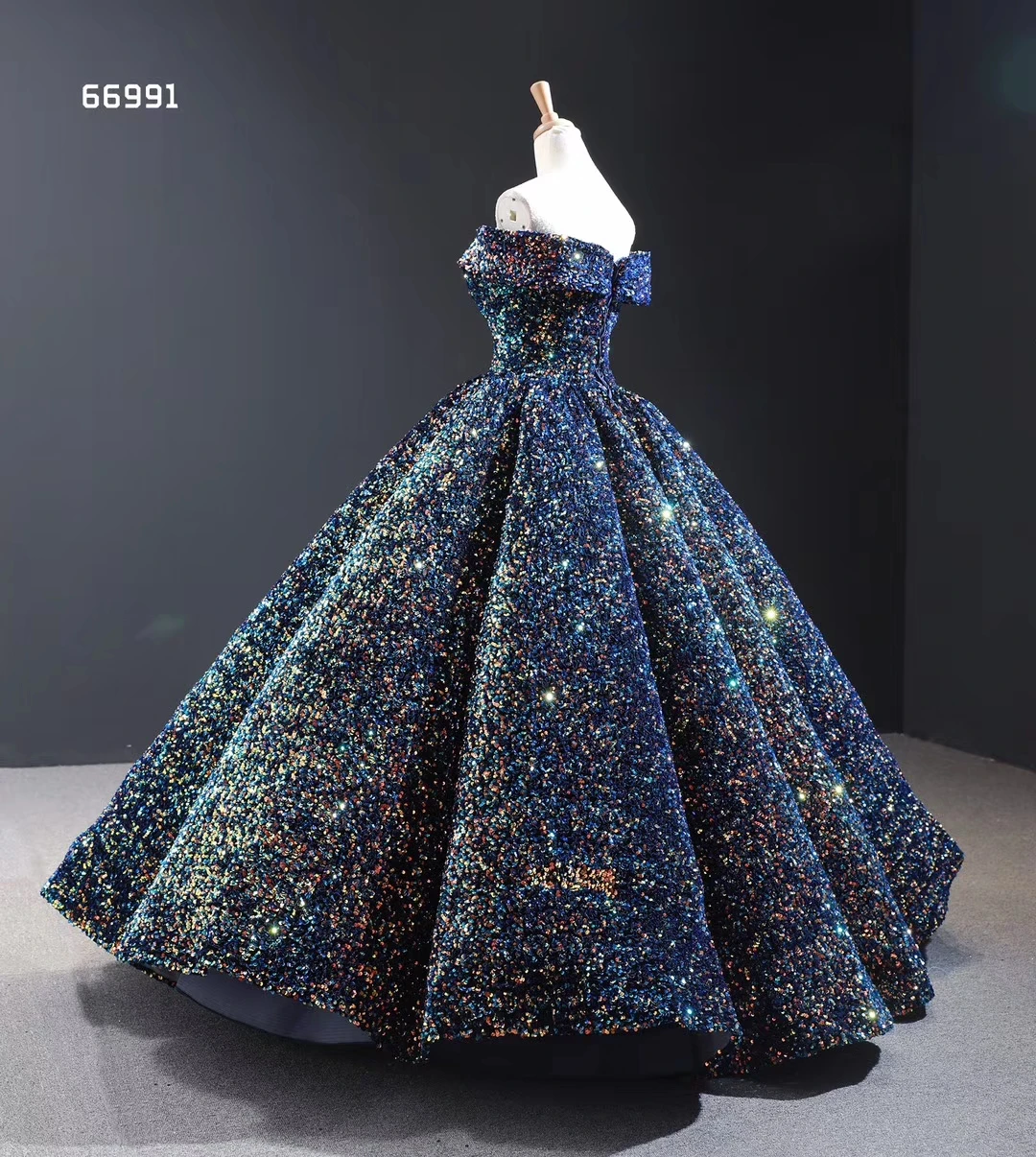 Women Ball Gown Sequins lace evening dress  big  dance ball gown  bride  dress for wedding & party