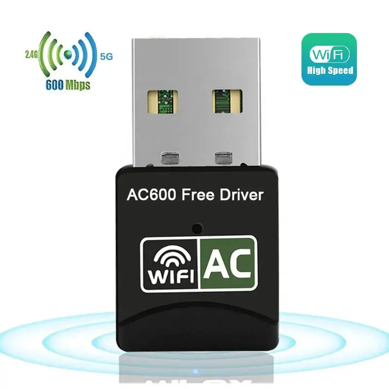 Original Factory Price Free Driver 600 Mbps WiFi Adapter Receiver Wireless USB Ac Dongle WiFi