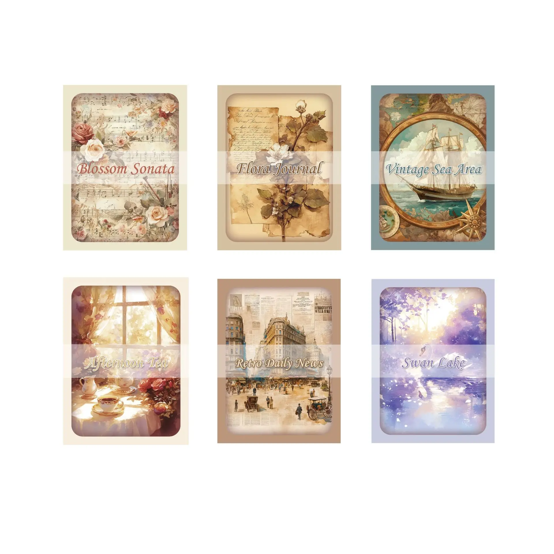 80pcs/pack Sketchbook Antique Picture Book Series Vintage Versatile and Practical Handbook Materials