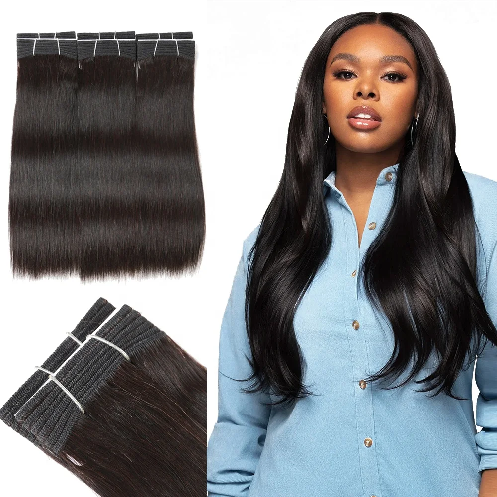 Wholesale 6 to 30 inch natural black silky straight wave indian double drown human hair bundles virgin remy Human hair extension