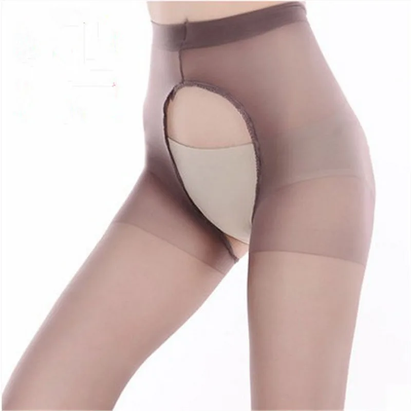 Women fashion open crotch quick toilet design tights fishnet stockings thigh high pantyhose