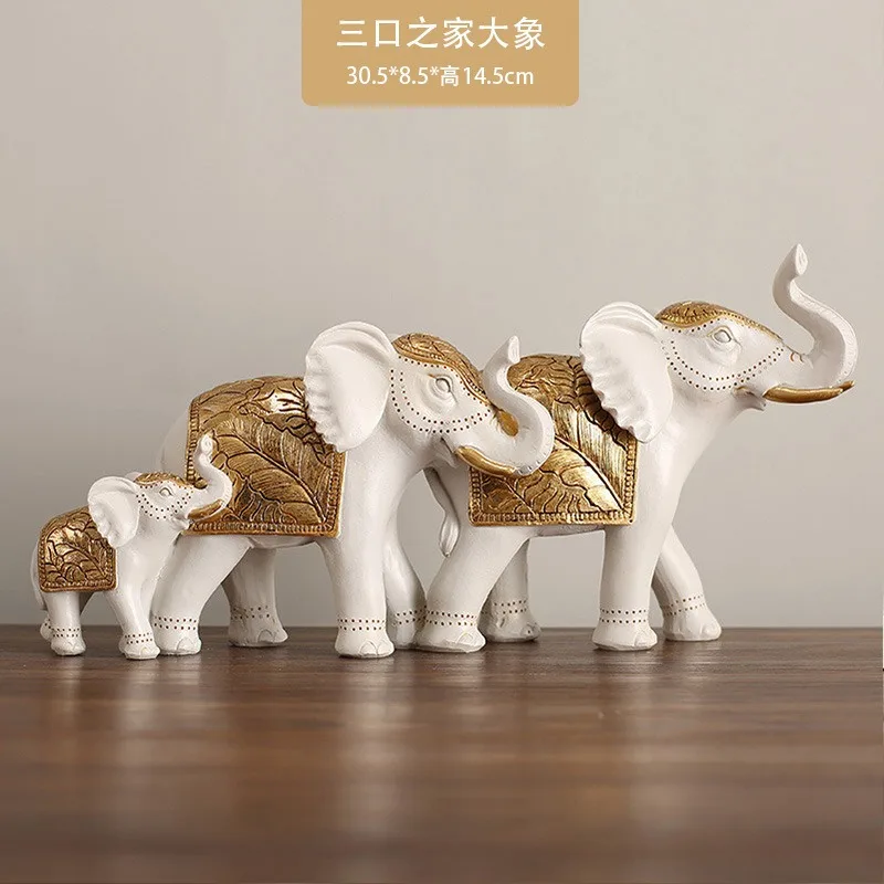 Nordic Elephant Home Study Living Room Wine Cabinet Room Desktop Decoration Auspicious Elephant Resin Handicraft Ornaments