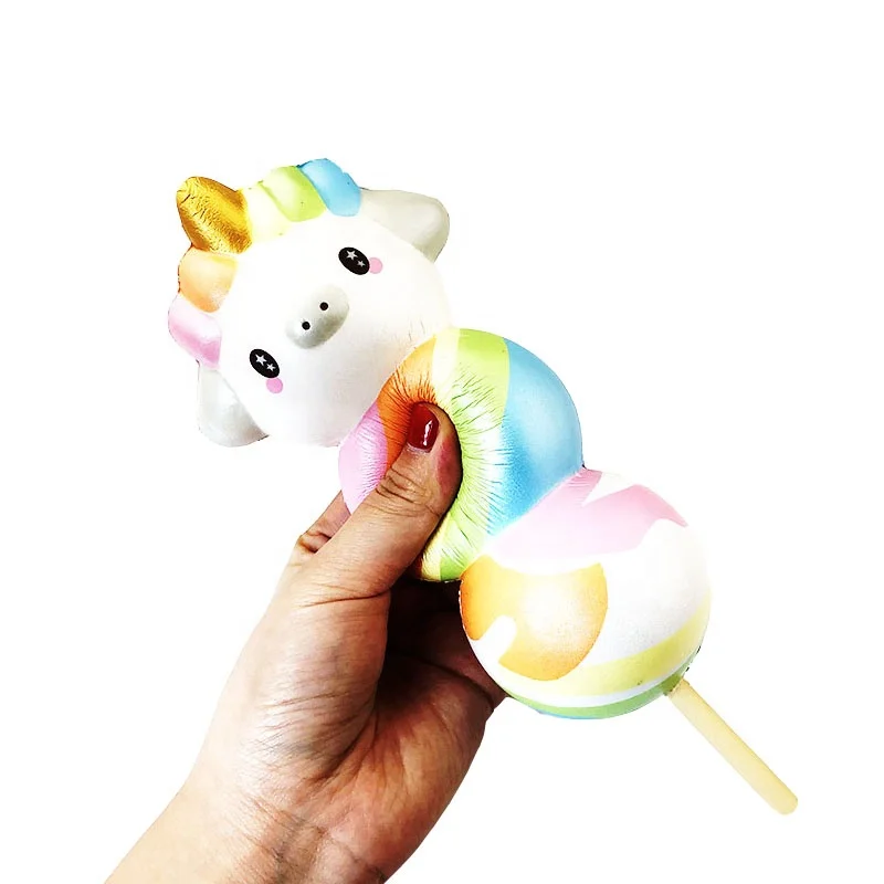 Wholesale Punimaru PU foam cute soft scented dangos rainbow jumbo gold unicorn squishy stress toys .