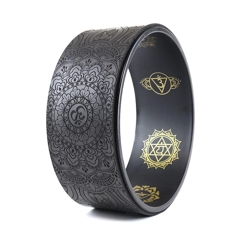 Yoga Wheel Pilates with Buddha Lotus Professional PU Yoga Circles Gym Workout Back Training Tool for Bodybuilding Fitness