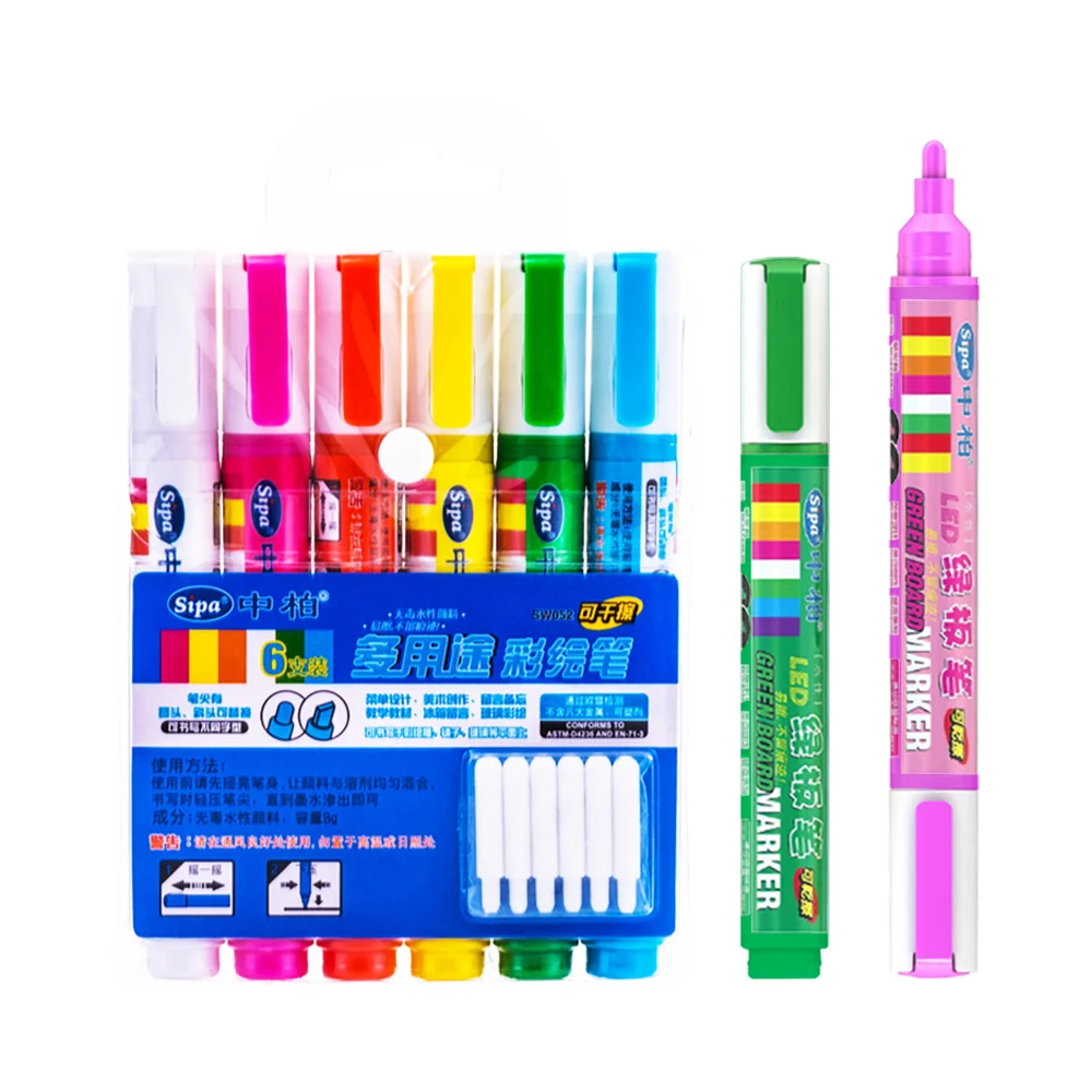 Sipa SW052 Water Base Color Art Paint Dry Erase Wet Erase Liquid Chalk Whiteboard Marker Pen For School Office