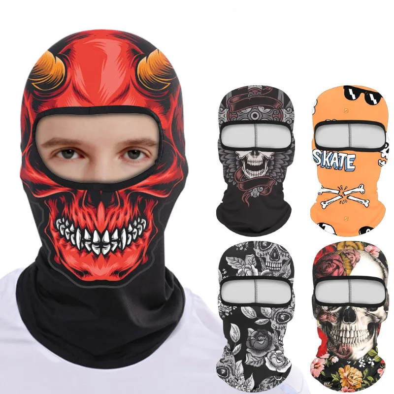 Summer sunscreen riding mask motorcycle hood hat outdoor breathable printed facemask