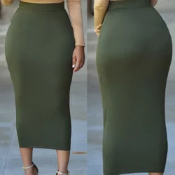 Plus Size S-XXL Wholesale Long Women Pencil Skirt Black High waisted Bodycon Office Maxi Skirts Work Wear Maxi Skirt