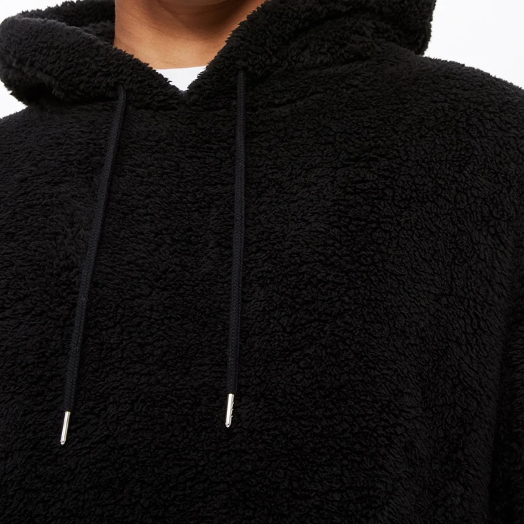 oem wholesale custom high quality soft fleece hoodie pullover aolid color black men hoodie
