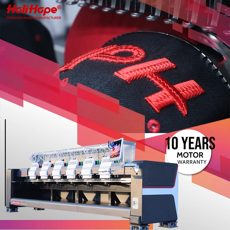 HOLiAUMA/HoliHope 10 Years Motor Warranty Industrial Computer Embroidery Machine Like Tajima Happy 6 Head Embroidery Machine