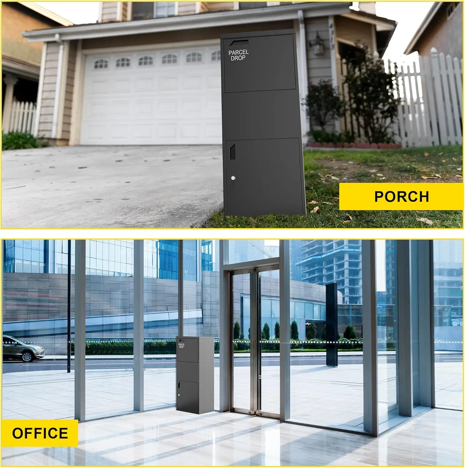JH-Mech Metal Parcel Drop Box with Lockable Secure Easily Anchored on the Floor and Easy to use Ultra Large Parcel Lock Drop Box