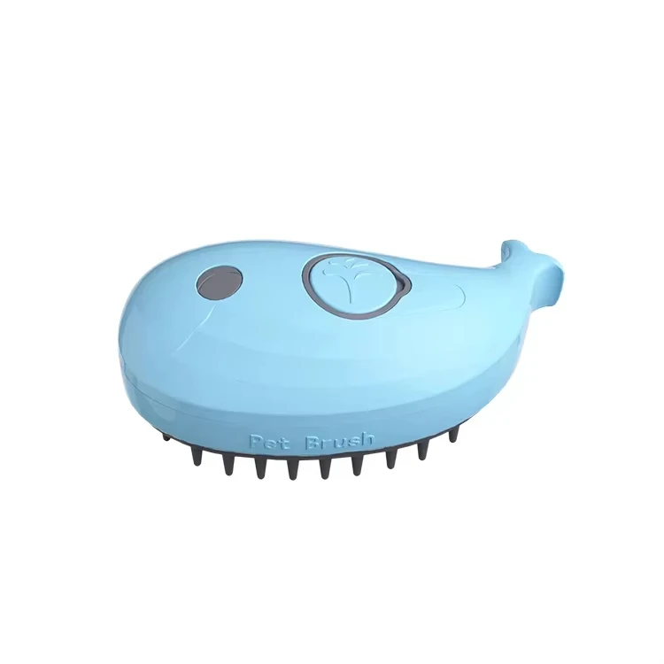 2024 one-touch usb pet vapor comb cat 4-in-1 steam brush for pet & cat massage, cleaning silicone do